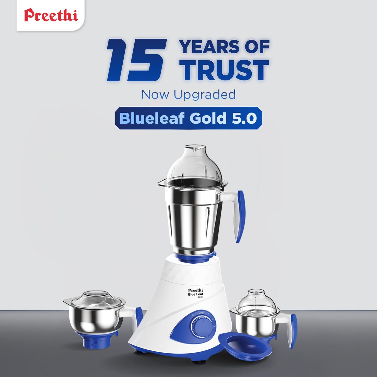 Preethi Mixer Grinder Blue Leaf Gold - MG150
