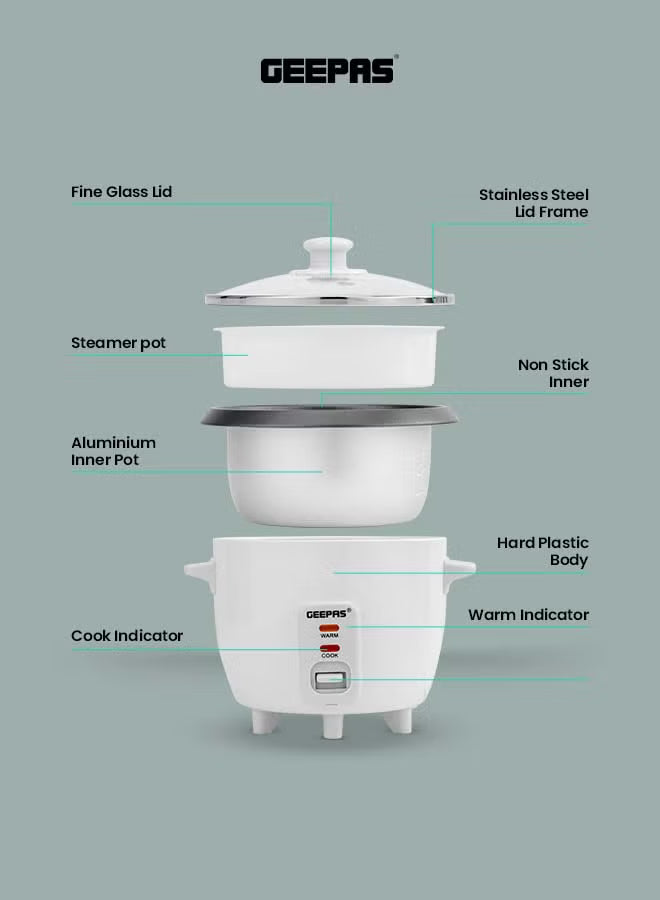 Geepas 0.6L Multifunctional Rice Cooker - GRC1828H