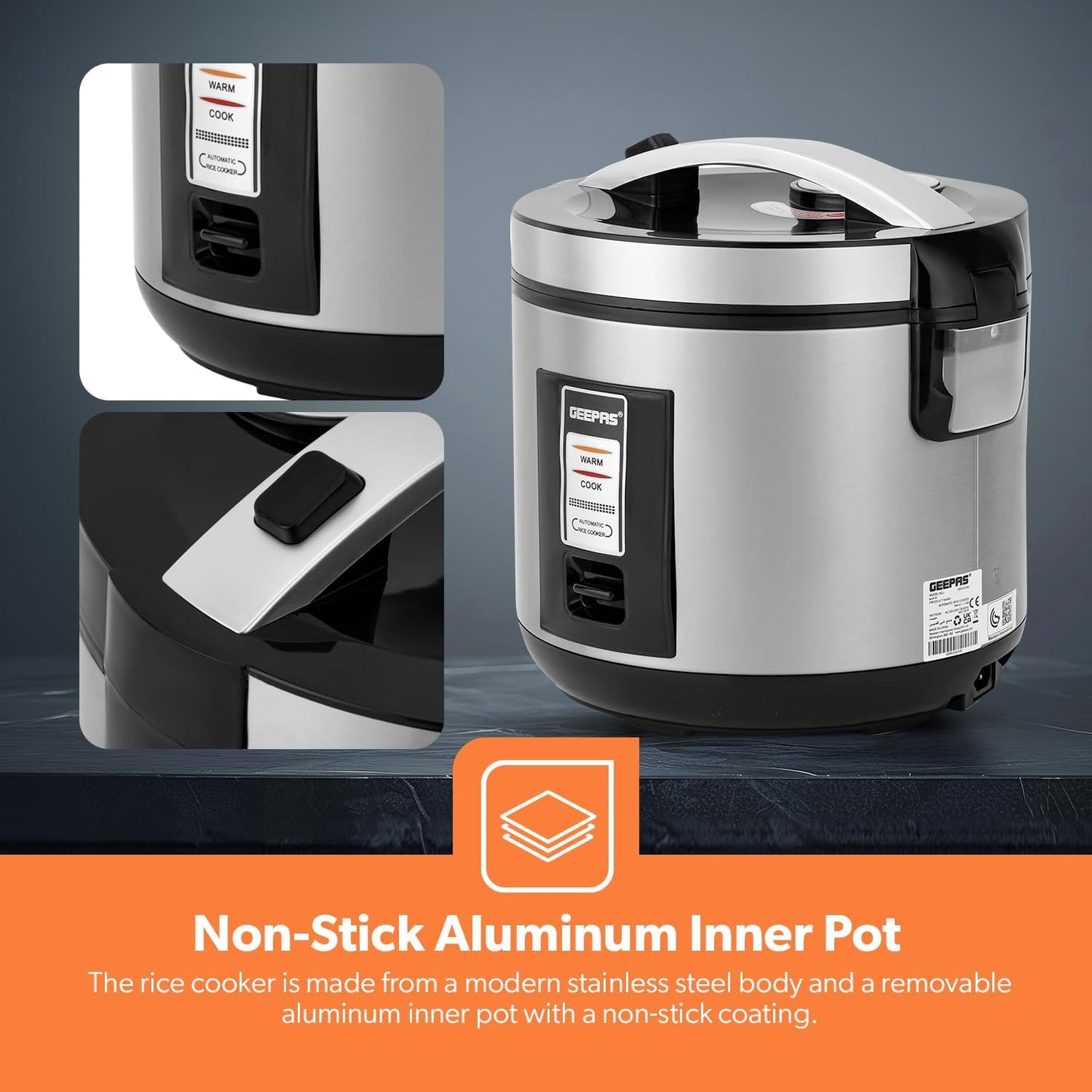 Geepas 1.8L Rice Cooker - GRC4330