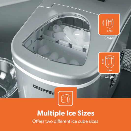 Geepas Portable Automatic Ice Maker Silver - GIM63015UK