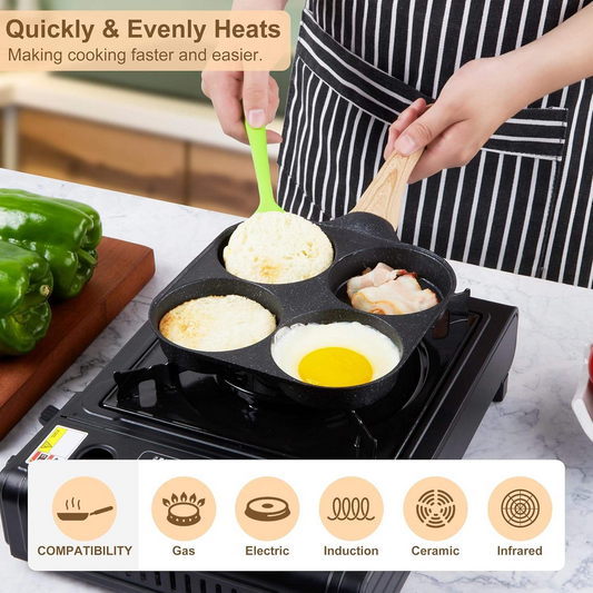 Dessini Egg Pan 4 Holes Black