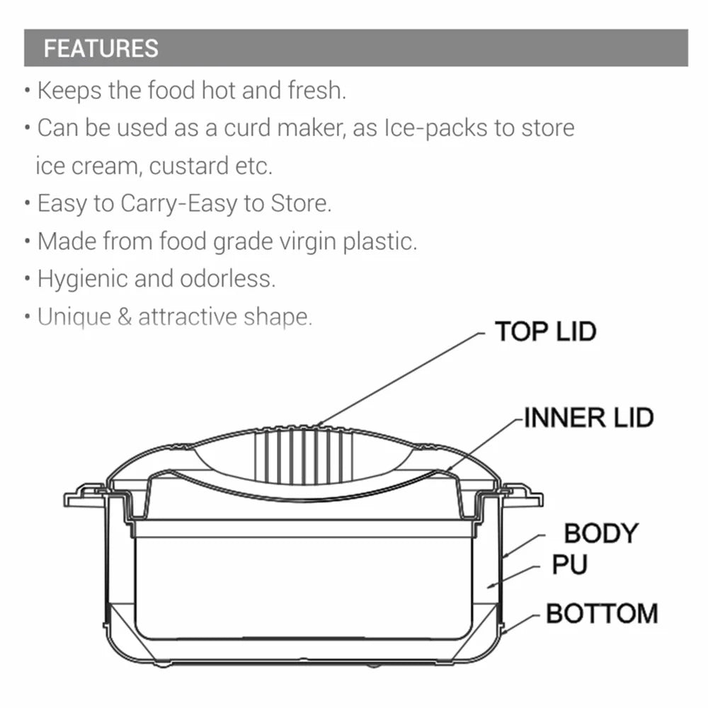 Milton Orchid 3500 - Insulated Stainless Steel Casserole
