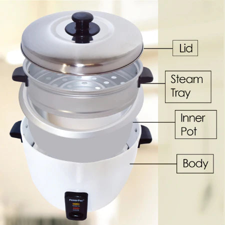 PowerPac 1.8L Rice Cooker Steel Lid - PPRC8