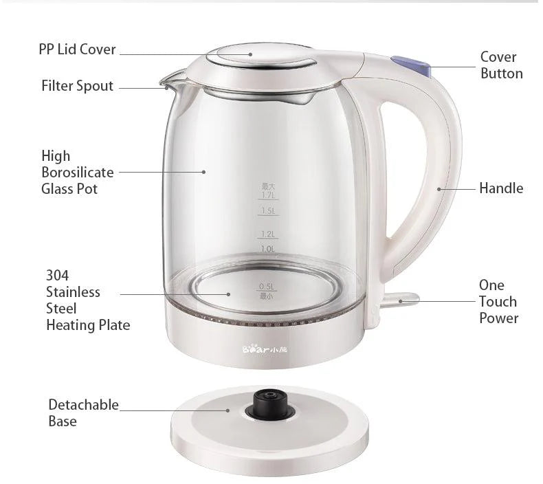 Bear Glass Kettle Jug - ZDHA17L1
