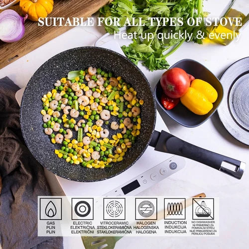 Shuaidebao 28CM Fry Pan with Lid