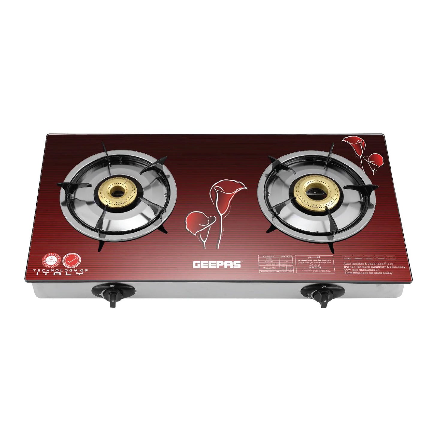 Geepas Double Gas Burner Glass Top  - GK5602