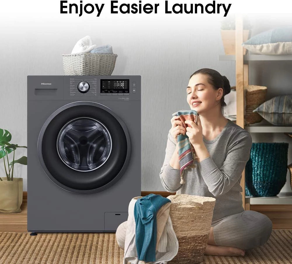 Hisense 7KG Front Load Washing Machine (White) - WFQP7012EVMT
