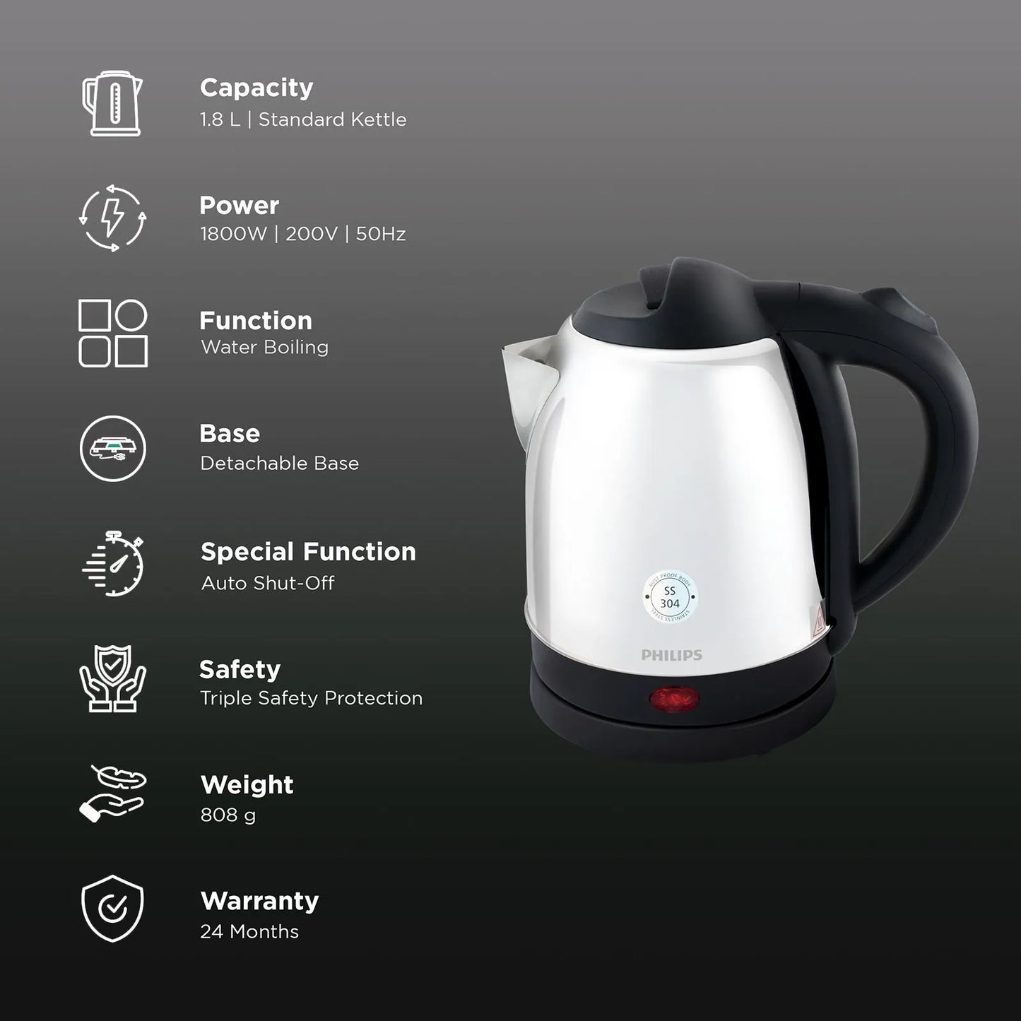 Philips 1.8L Kettle Daily Collection - HD9383/00