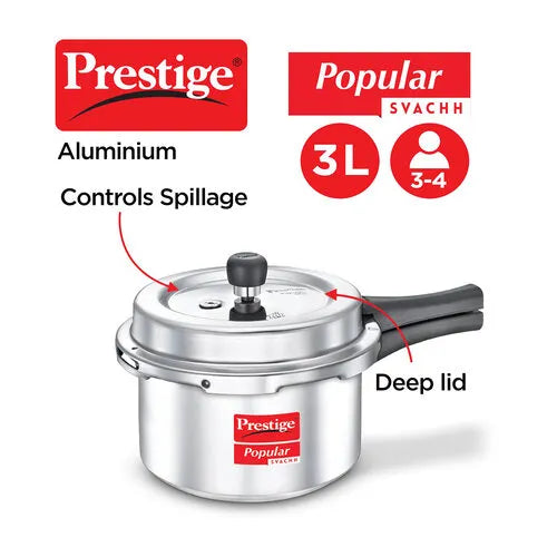 Prestige Popular 3L SVACHH Pressure Cooker Silver - 10165