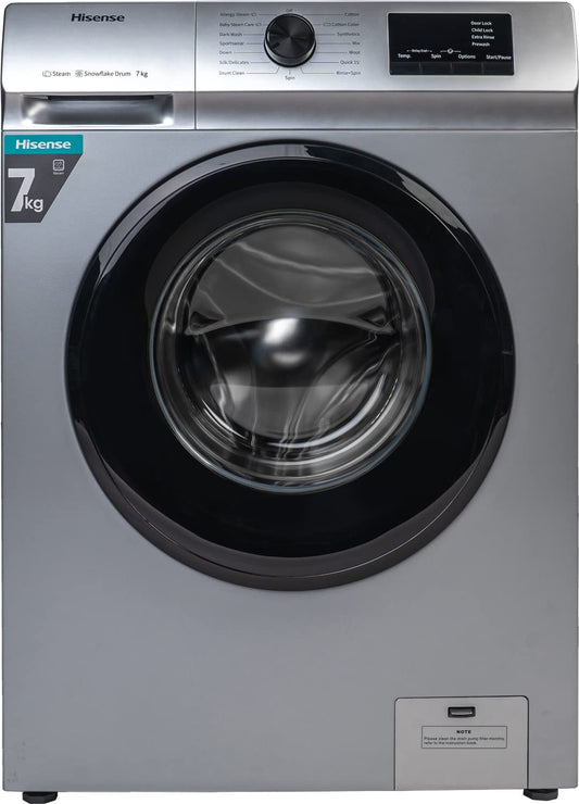 Hisense 7KG Front Load Washing Machine (Silver) - WFVB7012MT