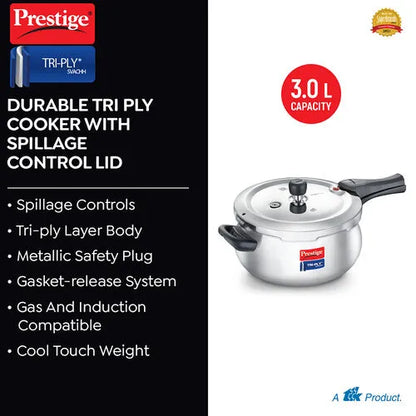 Prestige 3L Triply Pressure Cooker Handi - 20706