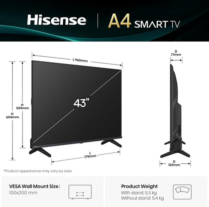 Hisense 43-Inch Full HD Smart TV - 43A4Q