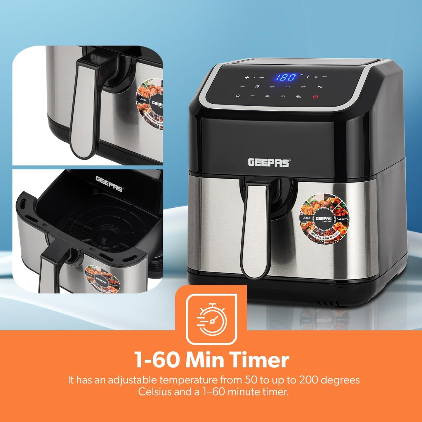 Geepas 5L Digital AirFryer - GAF37527