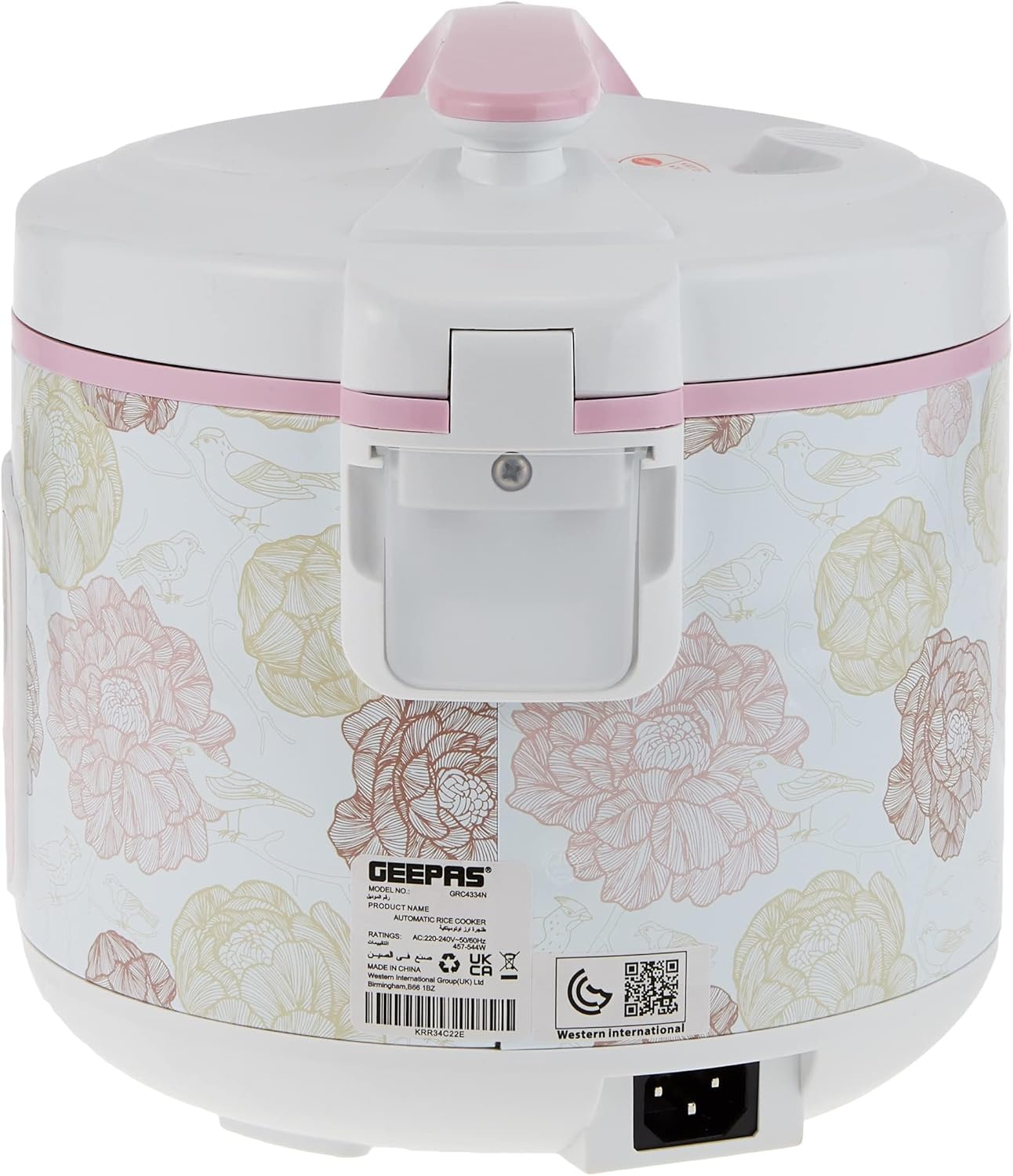 Geepas 1.5L Plastic Lid Rice Cooker - GRC4334N
