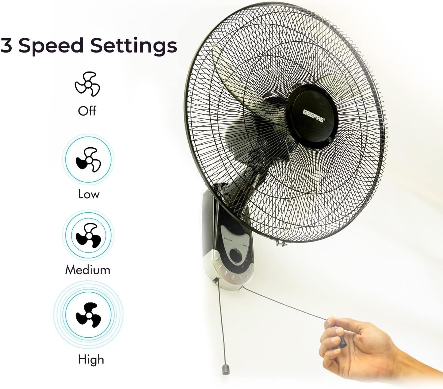 Geepas 18" Fan Wall 3 Blades - GF9604