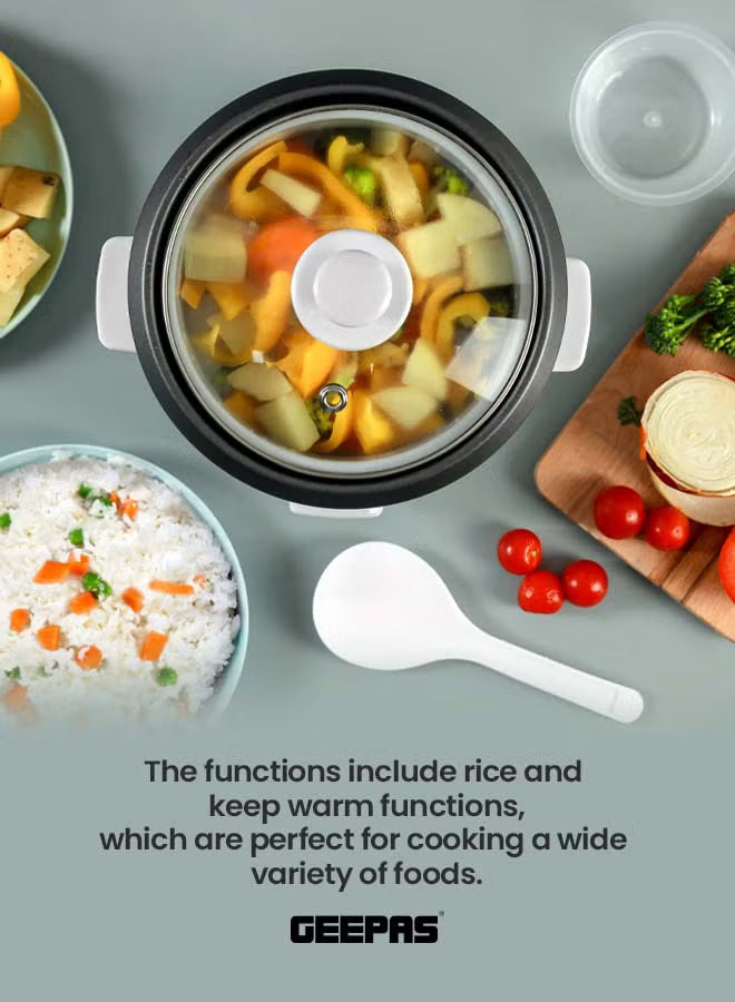 Geepas 0.6L Multifunctional Rice Cooker - GRC1828H