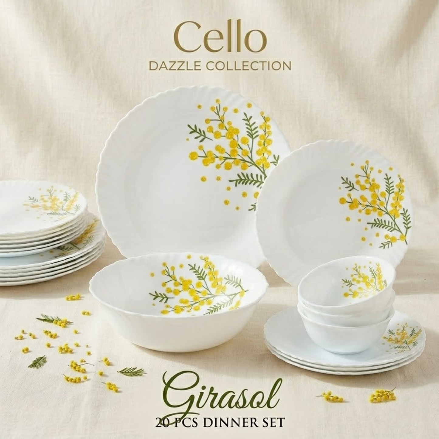 Cello 20pcs Girasol Dinner Set (Dazzle Collection)