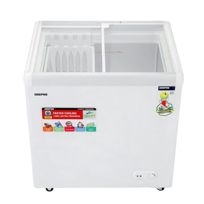 Geepas 260L Glass Showcase Freezer - GCF2622SG