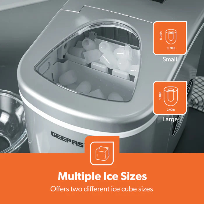 Geepas Portable Automatic Ice Maker Silver - GIM63015UK