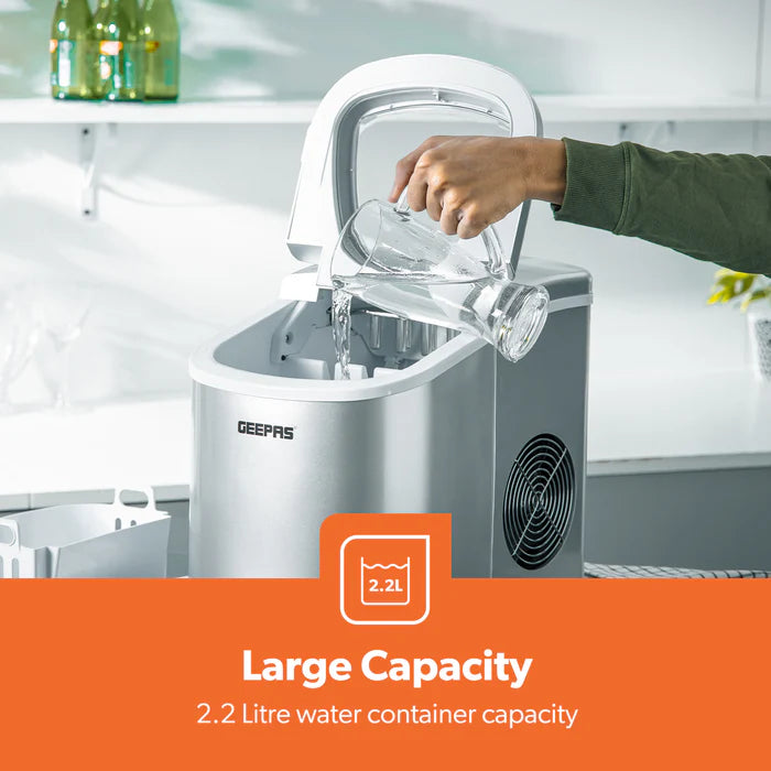 Geepas Portable Automatic Ice Maker Silver - GIM63015UK