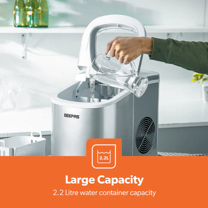 Geepas Portable Automatic Ice Maker Silver - GIM63015UK