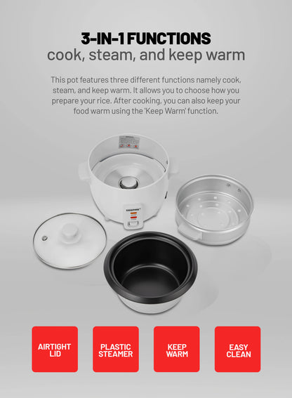 Geepas 0.6L Electric Rice Cooker - GRC4324