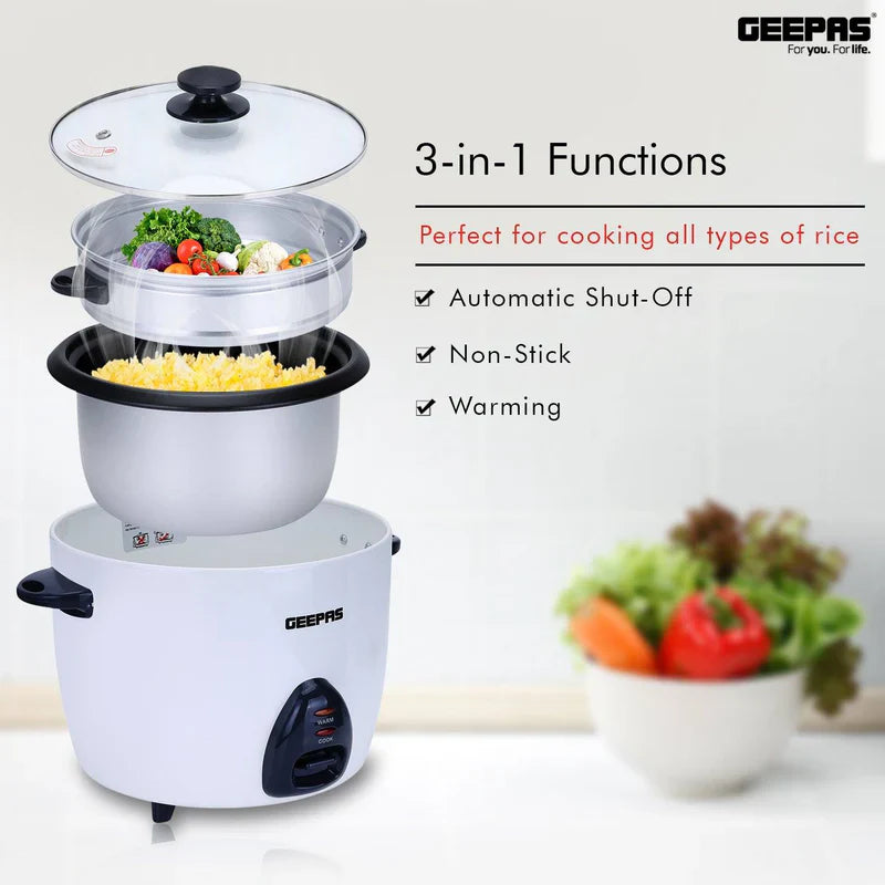 Geepas 2.2L Rice Cooker 3 in 1  - GRC4326