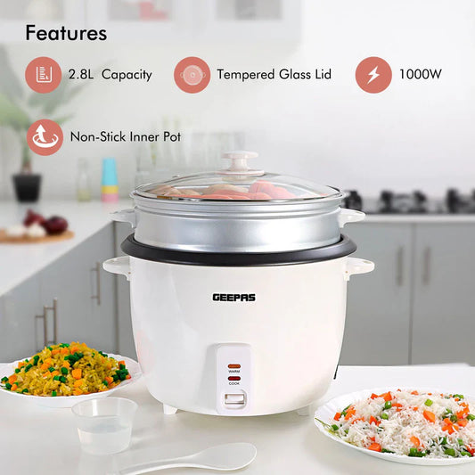 Geepas  2.8L 3 in 1 Rice Cooker - GRC4327