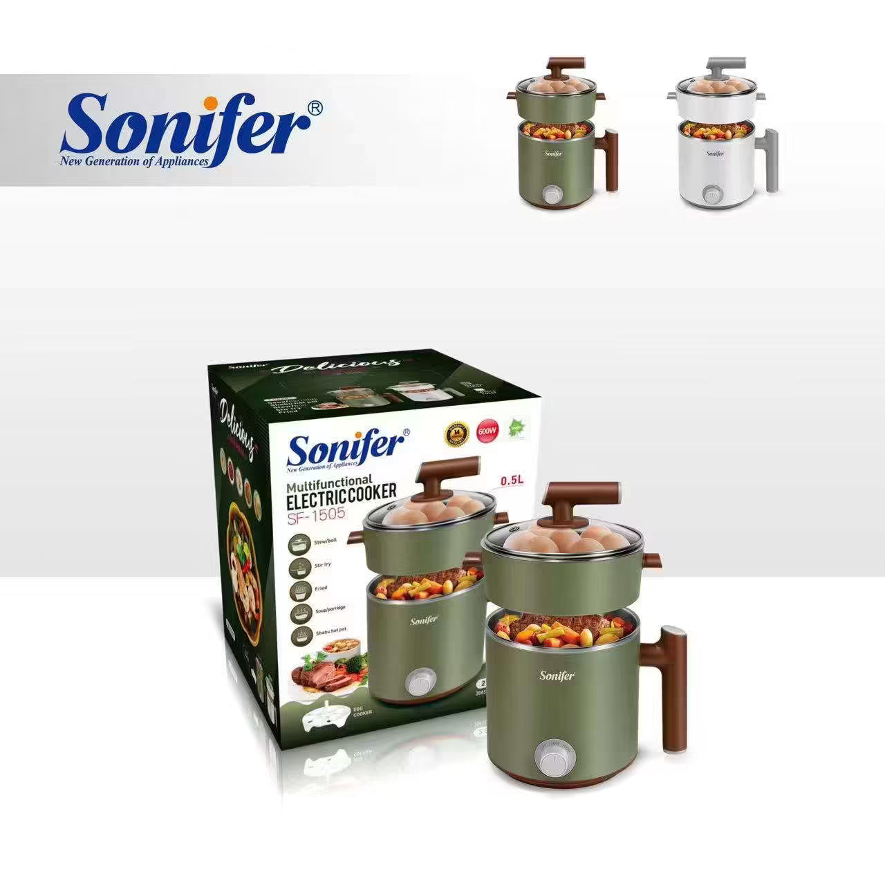 Sonifer MultiFunctional Electric Cooker 1.2L - SF1505