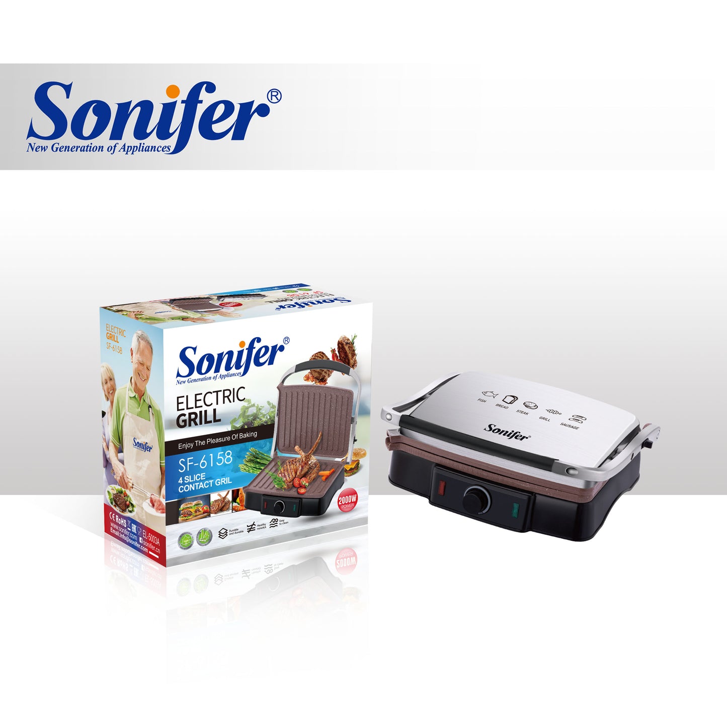 Sonifer 4 Slice Contact Electric Grill - SF6158