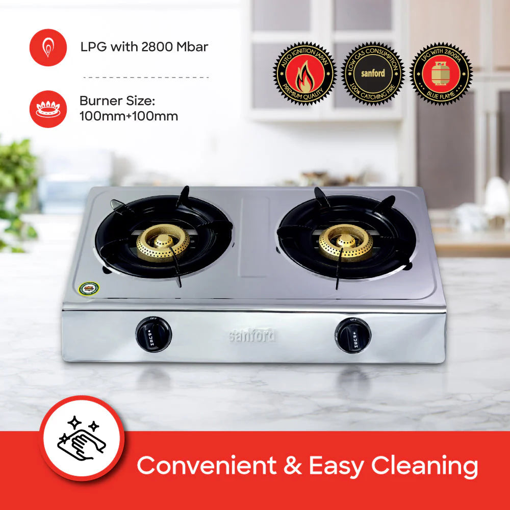 Sanford SS Steel Gas Stove - SF5222GC