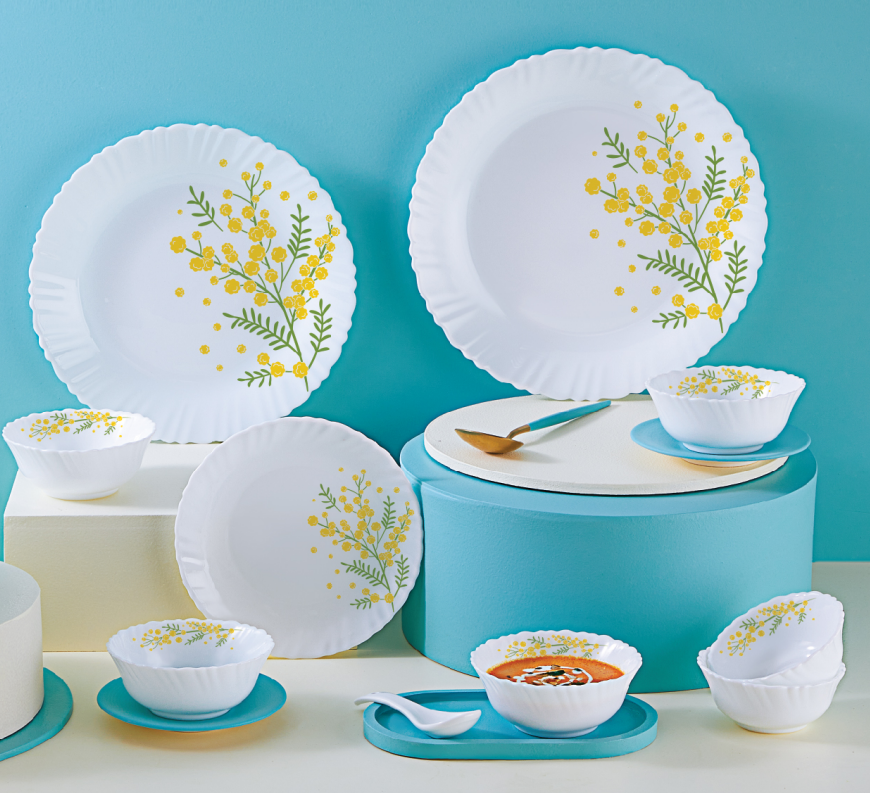 Cello 20pcs Girasol Dinner Set with Serving Set (Dazzle Collection)