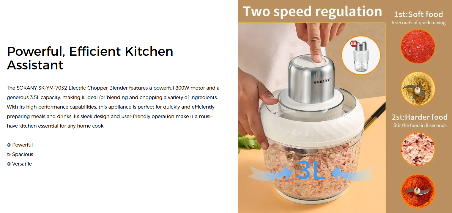 Sokany Wonder Chopper Grinder - SKYM7032