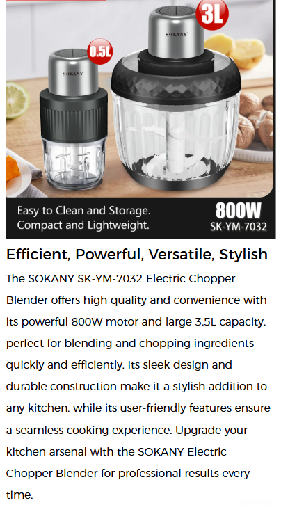 Sokany Wonder Chopper Grinder - SKYM7032