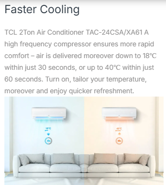 TCL 24000 BTU Inverter Split AC - TAC24CSA/XA61I