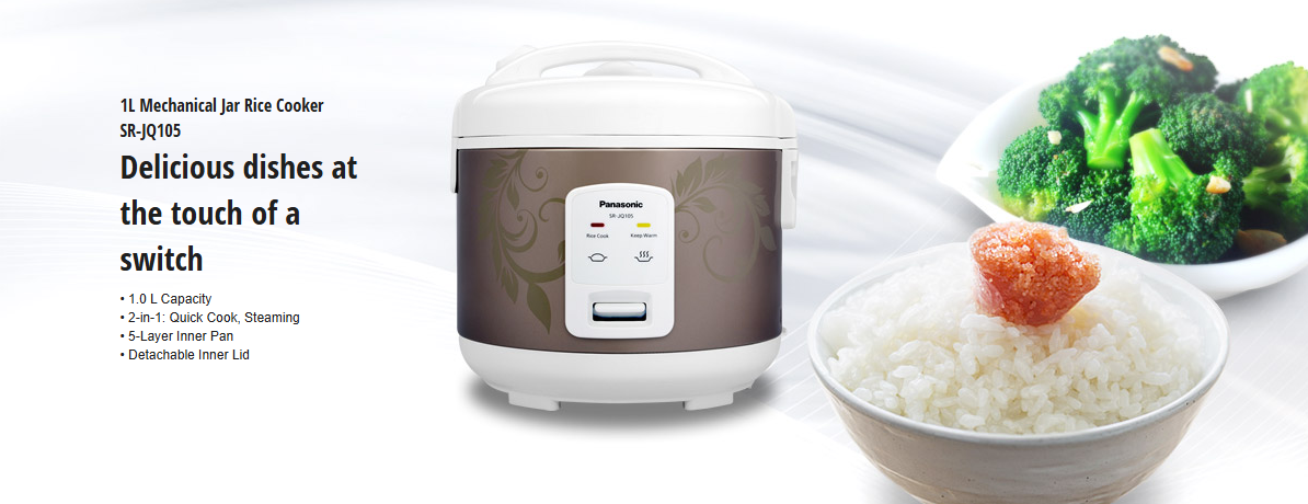 Panasonic Electric Rice Cooker 1L Plastic Top - SRJQ105