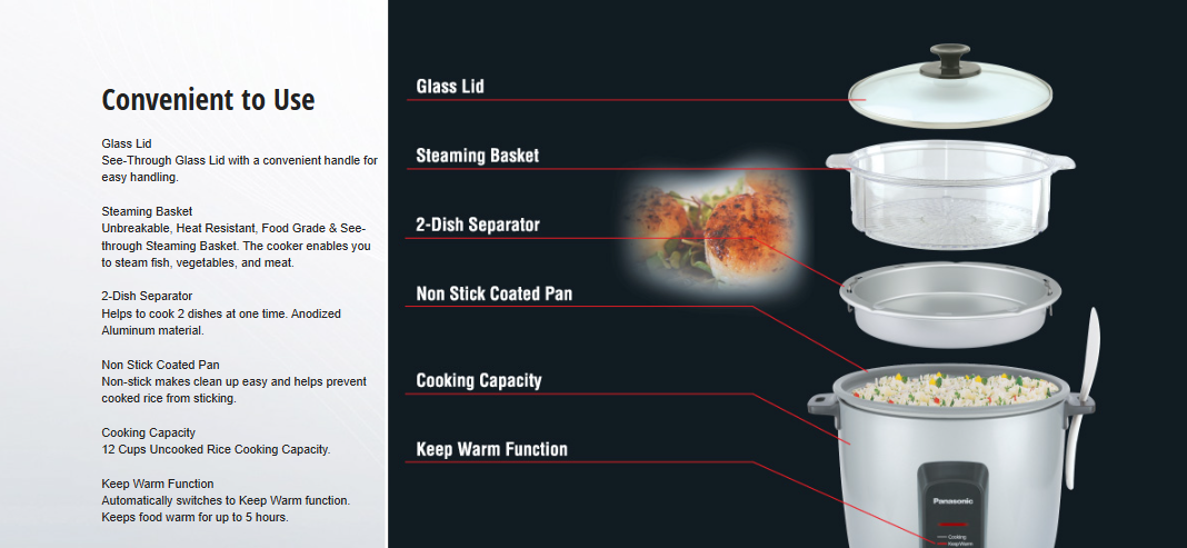 Panasonic 2.2L Rice Cooker - SRY22