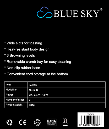 Blue Sky Toaster 2 Slice - NBT2S