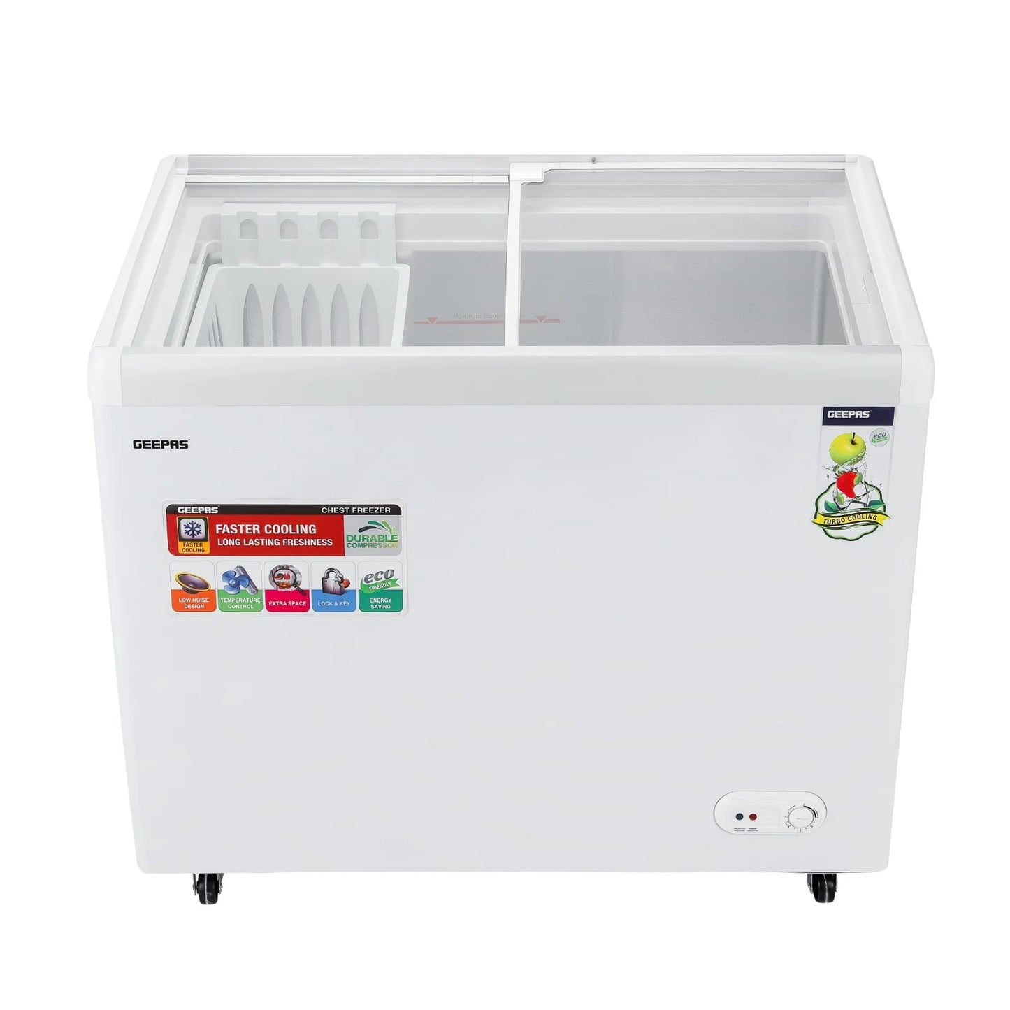 Geepas 360L Glass Showcase Freezer - GCF3523SG