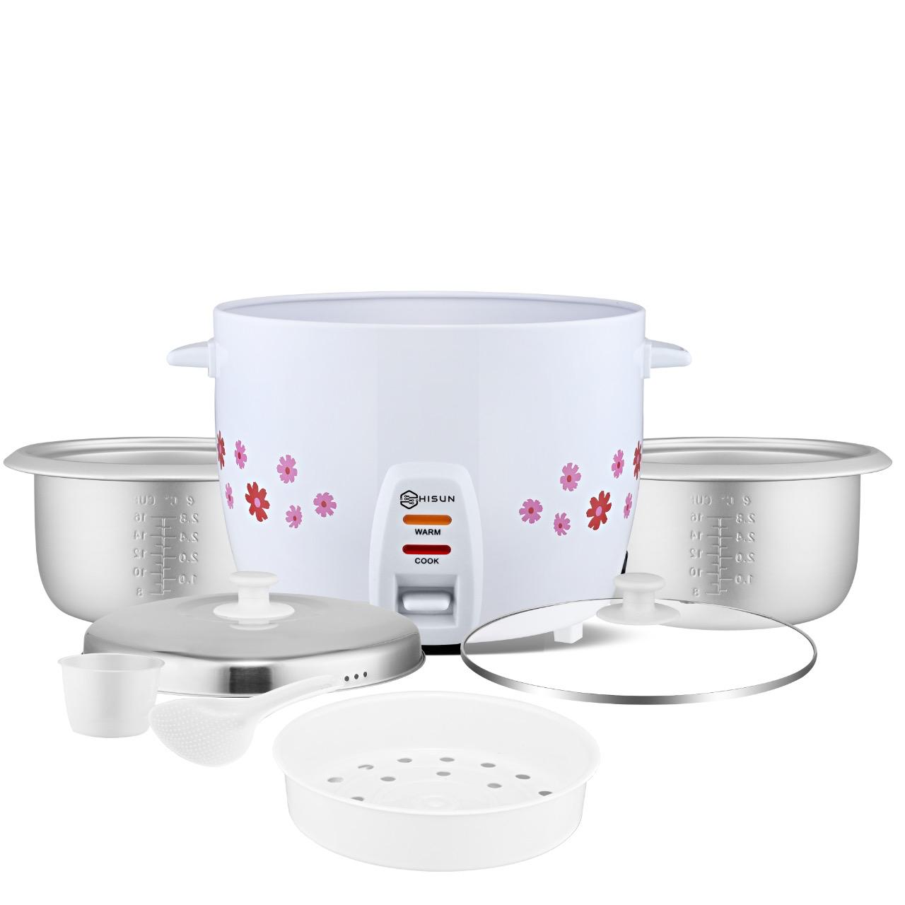 Hisun 1.8L Two Pot Rice Cooker with Steamer