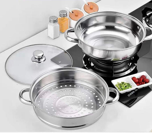 Stainless Steel 2 Layer Steamer Pot
