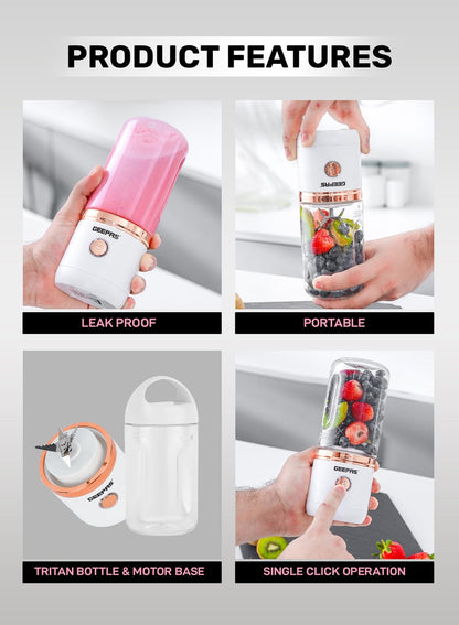 Geepas Portable Rechargeable Juicer - GSB44058