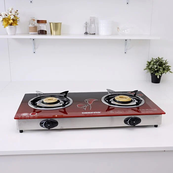 Geepas Double Gas Burner Glass Top  - GK5602