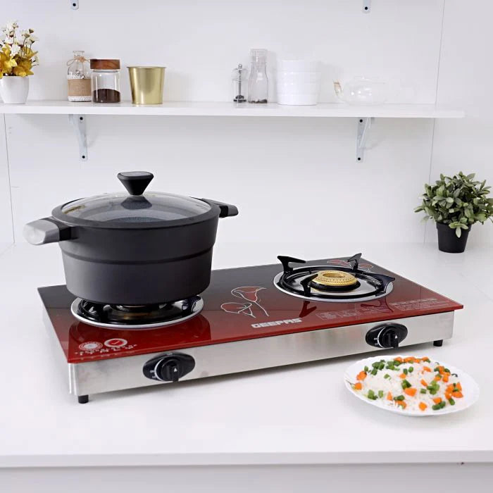 Geepas Double Gas Burner Glass Top  - GK5602