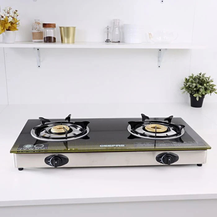 Geepas 2 Burner Glass Gas Stove - GK6758
