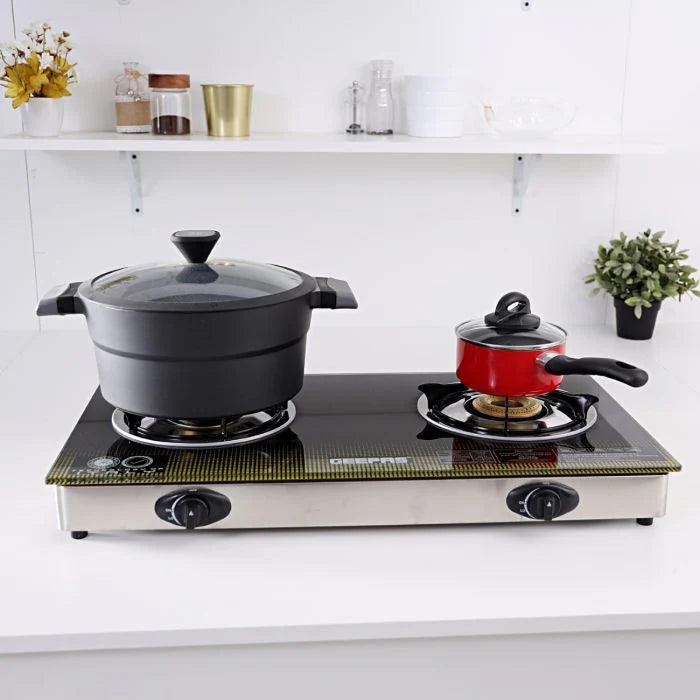 Geepas 2 Burner Glass Gas Stove - GK6758