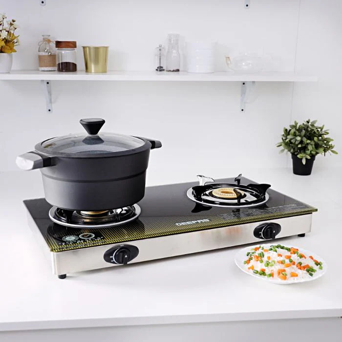 Geepas 2 Burner Glass Gas Stove - GK6758